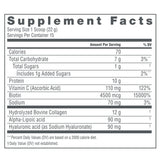 Supplement Facts Of Tangerine Collagen Powder - MG Wellness Shop