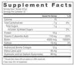 Supplement Facts Of  Tangerine Collagen Powder - MG Wellness Shop